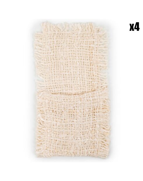 4 Porte-couverts Oh My Gee crème - 13x25 cm