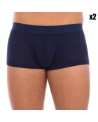 2 Boxers Mode Bambou bleu marine