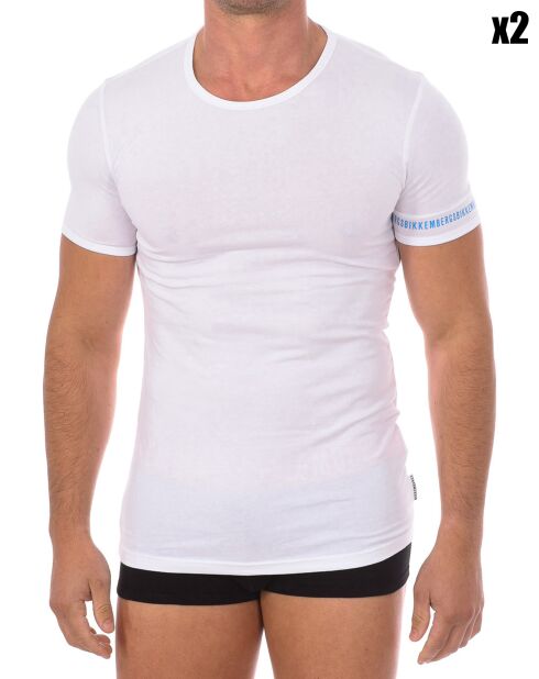 2 T-Shirts Mode en Coton Bio blancs