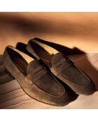 Mocassins en Velours de Cuir marron
