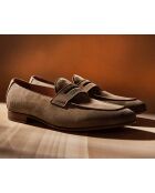 Mocassins en Velours de Cuir marron