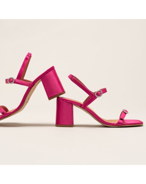 Sandales en Satin Vignette fuchsia - Talon 6.5 cm