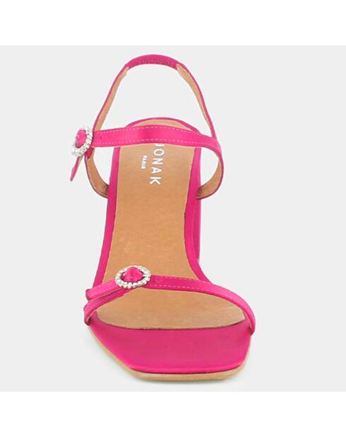 Sandales en Satin Vignette fuchsia - Talon 6.5 cm