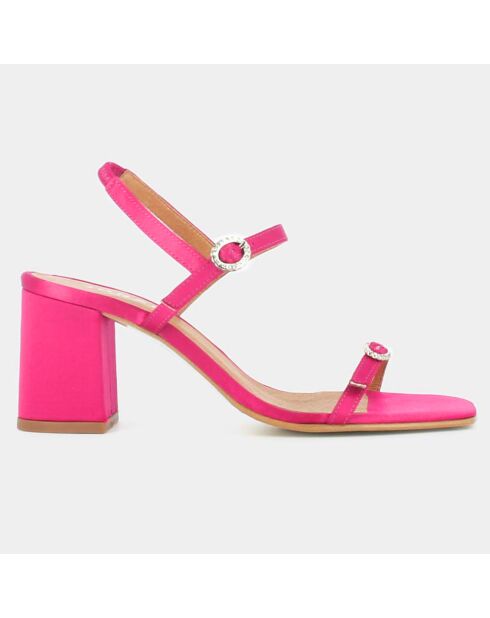 Sandales en Satin Vignette fuchsia - Talon 6.5 cm