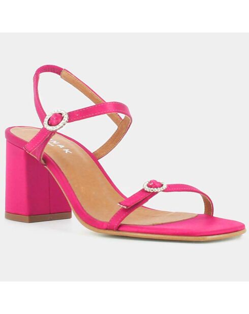 Sandales en Satin Vignette fuchsia - Talon 6.5 cm