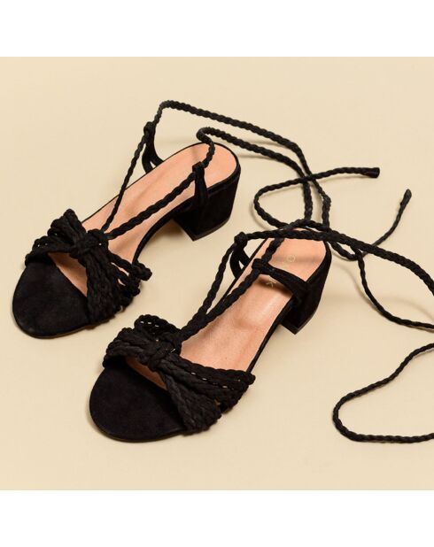 Sandales en Velours de Cuir Archimede noires