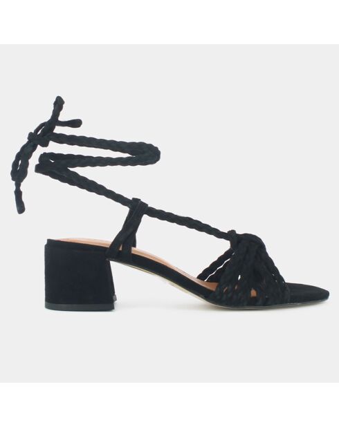 Sandales en Velours de Cuir Archimede noires