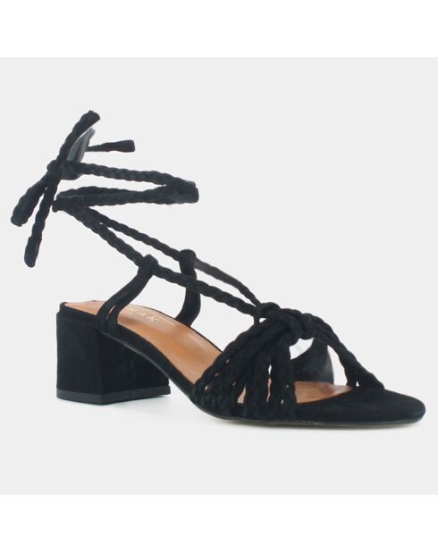 Sandales en Velours de Cuir Archimede noires