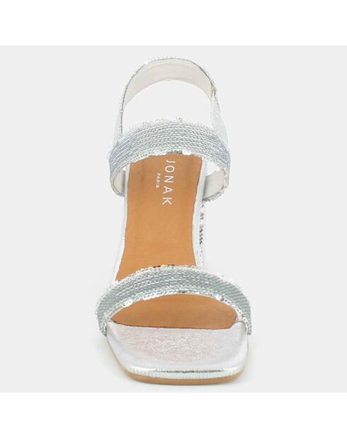 Sandales en Sequins Daline argentées - Talon 8 cm