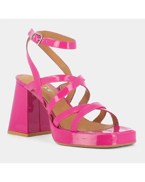 Sandalias Divine en charol fucsia - Tacón de 9 cm