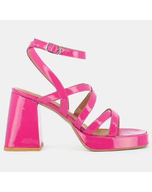 Sandalias Divine en charol fucsia - Tacón de 9 cm