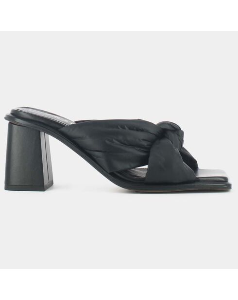 Mules en Cuir Bab noires - Talon 7 cm