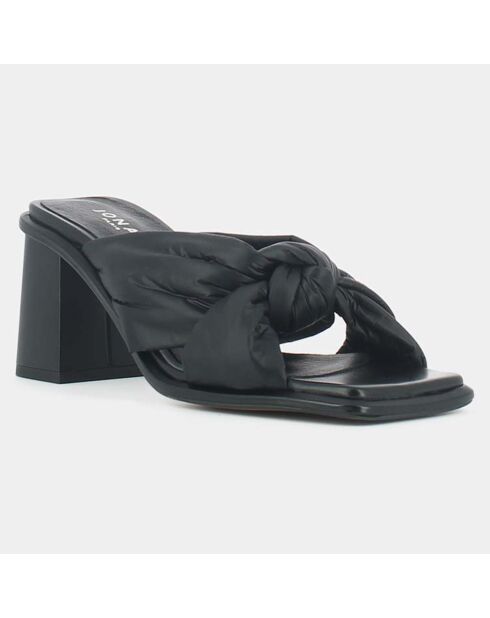 Mules en Cuir Bab noires - Talon 7 cm