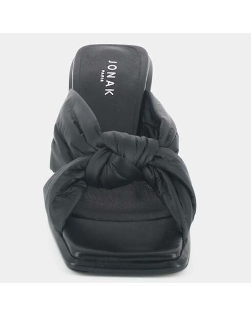Mules en Cuir Bab noires - Talon 7 cm