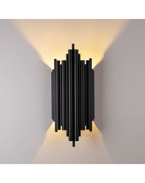 Reis Wandlampe schwarz - 18x40x8 cm