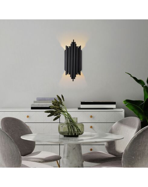 Reis Wandlampe schwarz - 18x40x8 cm