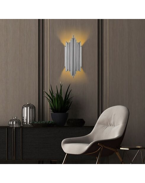 Applique murale Reis chrome - 18x40x8 cm
