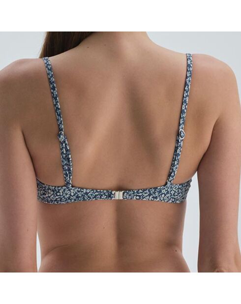 Haut de maillot de bain Maria à fleur bleu marine