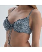 Haut de maillot de bain Maria à fleur bleu marine