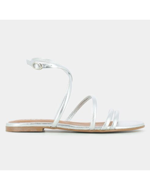 Silberne Apolline-Ledersandalen