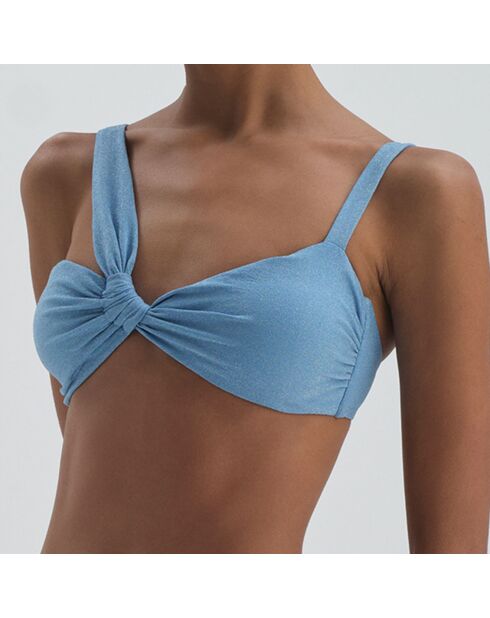 Top de bikini azul Chrishell