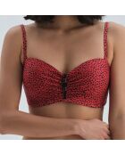 Haut de maillot de bain Heather rouge/noir