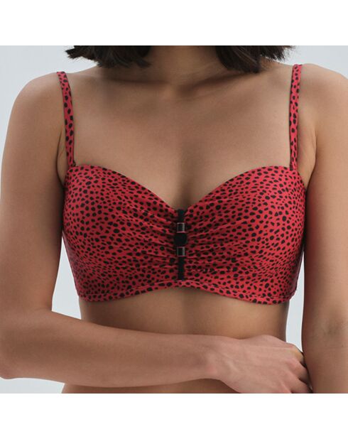 Haut de maillot de bain Heather rouge/noir
