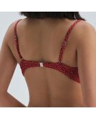 Haut de maillot de bain Heather rouge/noir