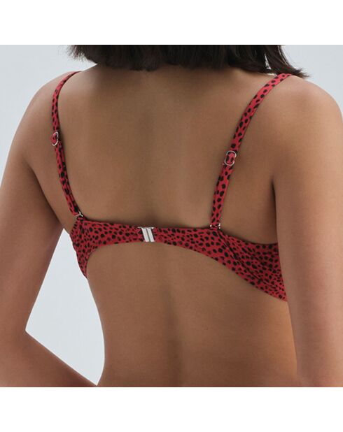 Haut de maillot de bain Heather rouge/noir