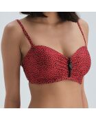 Haut de maillot de bain Heather rouge/noir