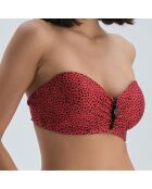 Haut de maillot de bain Heather rouge/noir