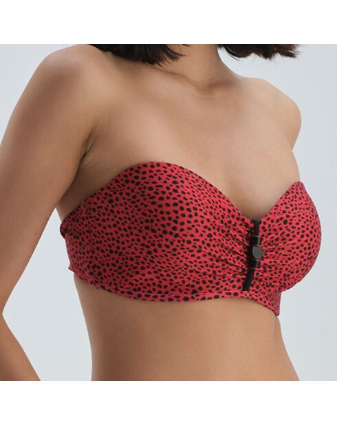 Haut de maillot de bain Heather rouge/noir