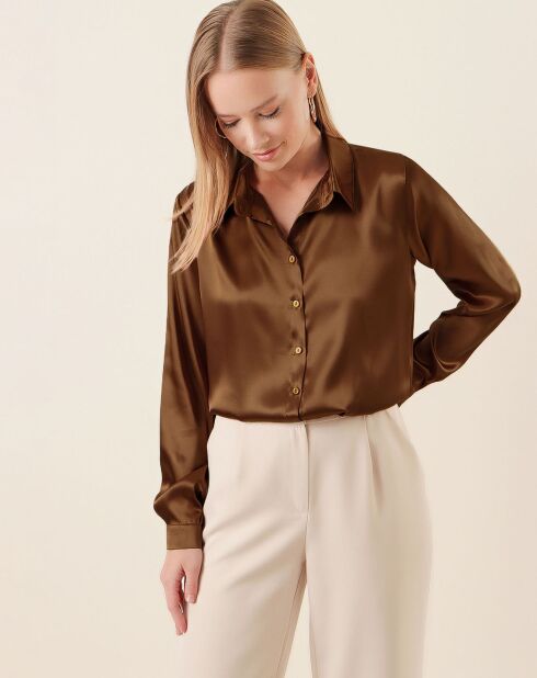 Chemise Huaw marron