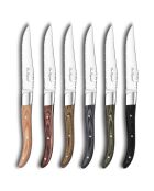 6 Couteaux steak Louis bois pakka mixés multicolores