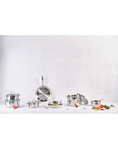 Graue Induktionsbratpfanne für den täglichen Gebrauch - D. 37x21,5 cm