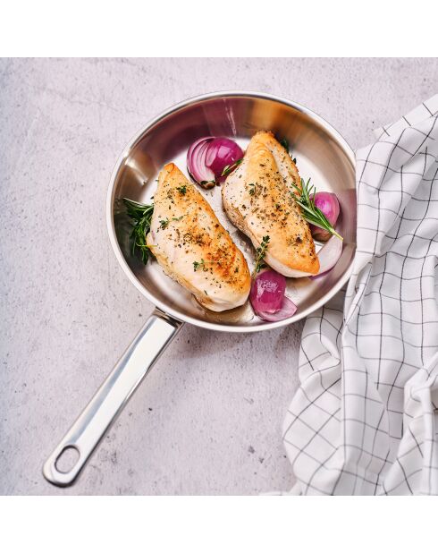 Graue Induktionsbratpfanne für den täglichen Gebrauch - D. 37x21,5 cm