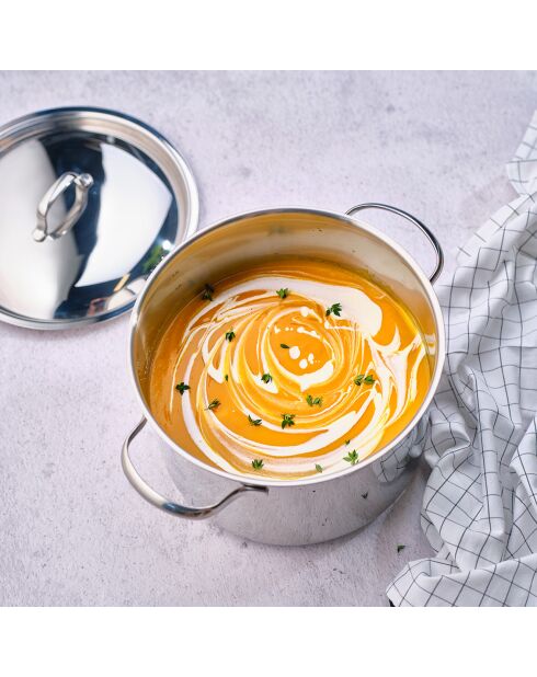 Pentola a induzione giornaliera con coperchio grigio - D. 33x26 cm