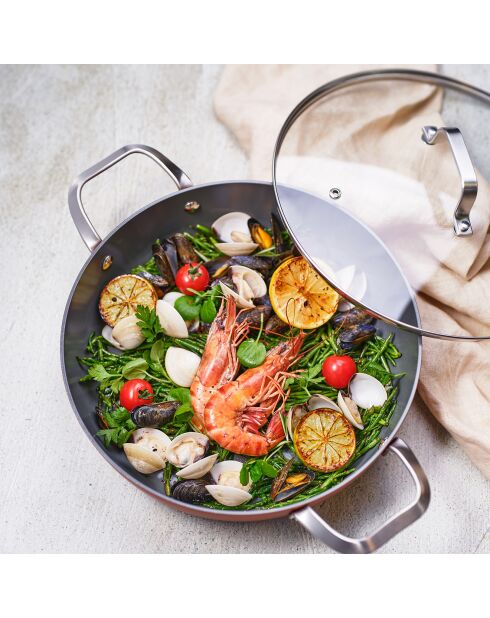 Cerapro Bratpfanne aus Terrakotta - D. 39x29 cm