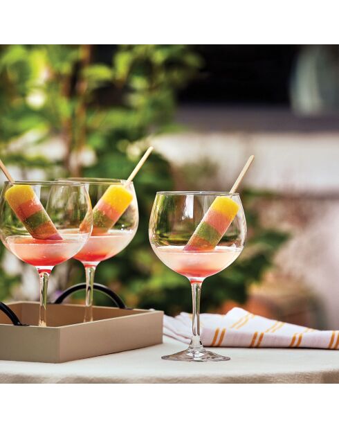 6 Verres à pied Cocktail Bar transparents - 70 cl