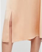 Jupe 100% Soie Gonna Elastico rose poudre