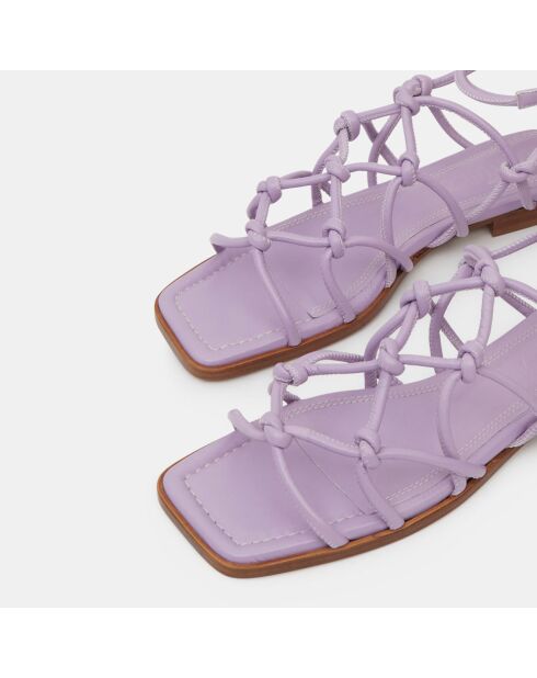 Paarse leren sandalen van Atardecer