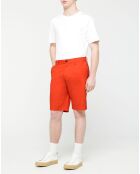Bermuda en Coton & Lin Regular Fit Muberlin rouge orangé