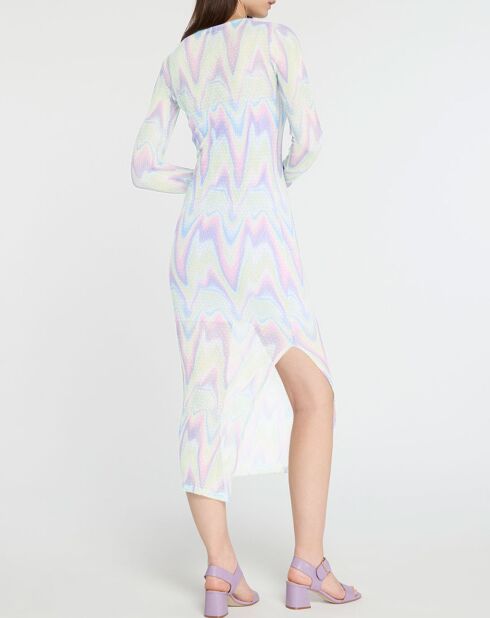 Langes Kleid Mara aus buntem Tüll mit Plumetis