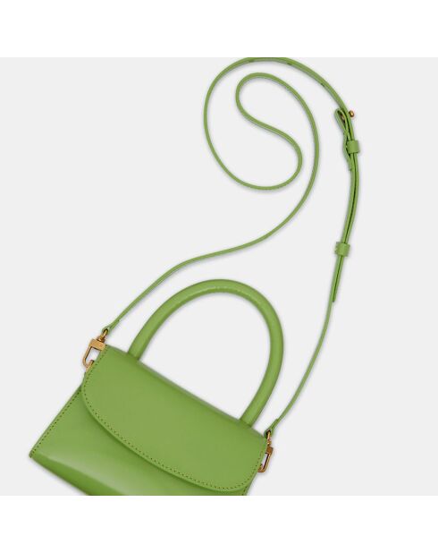 Sac à main mini en Cuir Semi Patent Leavert vert - 11x17x7 cm