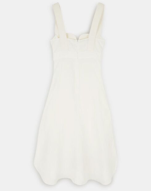 Robe fluide en Lin mélangé blanche