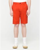 Bermuda en Coton & Lin Regular Fit Muberlin rouge orangé