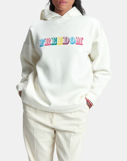 Ecru/mehrfarbiger Ligner Hoodie