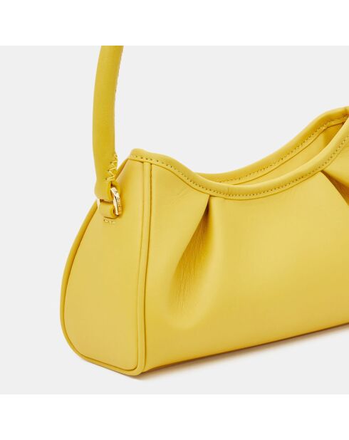 Sac à main en Cuir Small Dimple jaune 13x23x8,5 cm