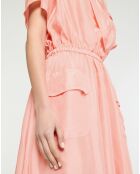 Robe 100% Soie Abito Corto Habotay rose clair