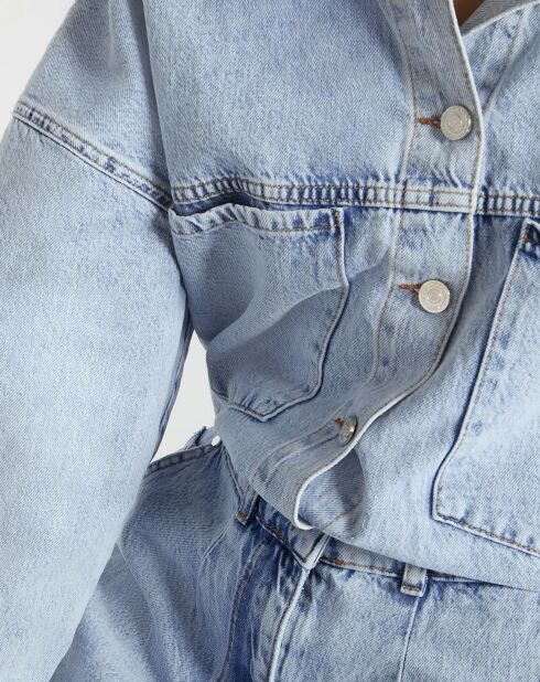 Maha jeansblauwe korte jumpsuit van denim